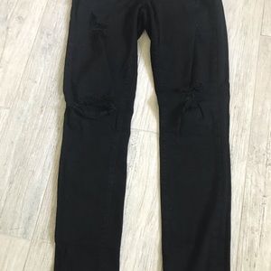 Paige distressed black jeans